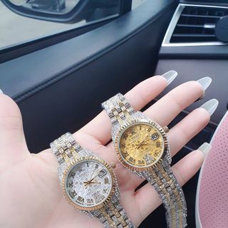 ĐỒNG HỒ NỮ THỜI TRANG RÔ LE DÂY ĐÍNH FULL HỘT NHIỀU MÀU 3
