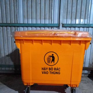 Xe đẩy rác bằng tay 660 lít nhựa HDPE