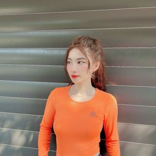 Croptop dài tay Size m l xl xxl Ri 2222 Tách nửa ri được, áo thể thao nữ