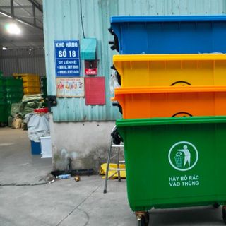 Xe gom rác 660 lít nhựa HDPE