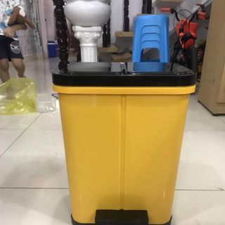 Thùng rác phân loại 2 ngăn, thùng rác 2 ngăn đạp chân 40 lít