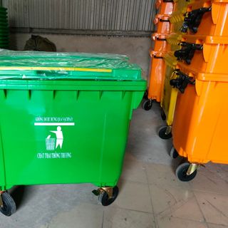 Xe Thu Gom Rác 660 Lít 4 Bánh Xe Nhựa HDPE
