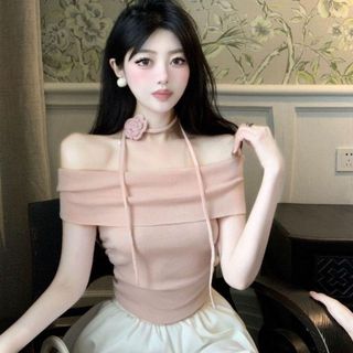 ÁO BẸT VAI ĐÍNH HOA GÂN TĂM - Shop NP