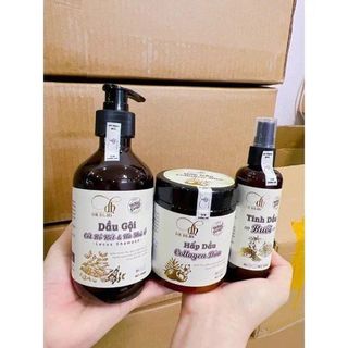 Combo Cốt Gội Bồ Kết + Ủ Xả Collagen Dừa + Tính chất Xịt Bưởi Dr Di.Hi.