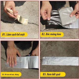 Băng keo chống thấm Nhật Bản 10cmx5m siêu dính chống thấm nước dột dán tường dán mái tôn