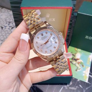 XẢ KHO ĐỒNG HỒ NAM NỮ CAO CẤP RÔ LE MÀU GOLD ROSE MÁY NHẬT KÍNH SAPHIRE 3