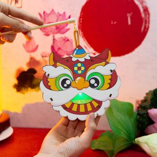 Lồng đèn gỗ tự tô màu, đèn lồng trung thu gỗ cho bé tự tô màu cho bé thoả sức sáng tạo