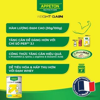 Sữa Tăng Cân Appeton Weight Gain cho Người lớn hương Vanilla 900g