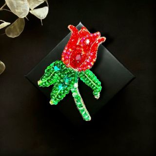 Ghim Cài Áo Hoa Hồng Thiết Kế Riêng Làm Thủ Công Đính Kết Bằng Tay Thời Trang Cao Cấp 9.5cm Dành Cho nam nữ