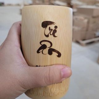 CỐC TRE UỐNG NƯỚC - LY TRE DECOR KHẮC HỌA TIẾT
