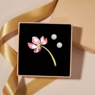 Ghim Cài Áo Hình Hoa sen hồng 5.7cm Thời Trang Dành Cho Nam Và Nữ