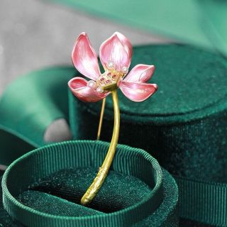 Ghim Cài Áo Hình Hoa sen hồng 5.7cm Thời Trang Dành Cho Nam Và Nữ