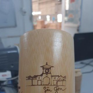 CỐC TRE UỐNG NƯỚC - LY TRE DECOR KHẮC HỌA TIẾT