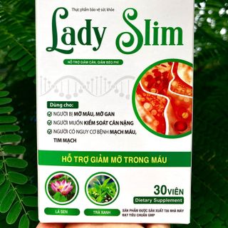 VIÊN UỐNG HỔ TRỢ GIẢM MỠ TRONG MÁU LADY SLIM HỘP 30 VIÊN - DƯỢC PHẨM AVIPHAR