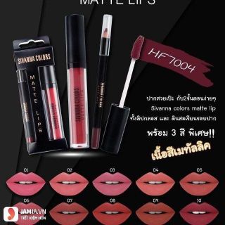 Son kem lì Sivanna Color Matte Lips( kèm chì kẻ viền môi cao cấp )