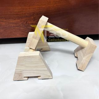 THANH HÍT ĐẤT CHỐNG ĐẨY GỖ PARALLETTES TẬP TẠI NHÀ CÓ ĐẾ CHỐNG TRƠN TRƯỢT - M2