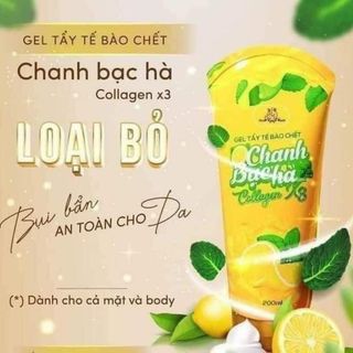 GEL TẨY TẾ BÀO DA CHẾT CHANH BẠC HÀ COLLAGEN X3 - ĐÔNG ANH