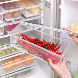 Hộp nhựa trong suốt  đựng thực phẩm có khay thoát nước