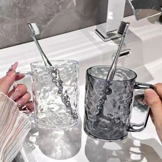 Ly Cốc Đánh Răng Họa Tiết Sóng Nước Phong Cách Châu Âu 300ml