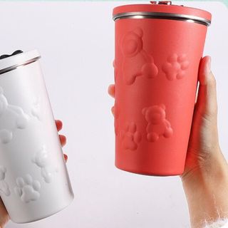 Bình Nước Giữ Nhiệt 600ML Bằng Thép Không Gỉ - Ly Giữ Nhiệt Có ống hút