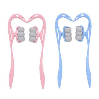Dụng cụ massage đốt sống cổ 6 bánh lăn, dụng cụ xoa bóp, thư giãn tăng tuần hoàn máu vùng gáy, tay chăn... đa năng