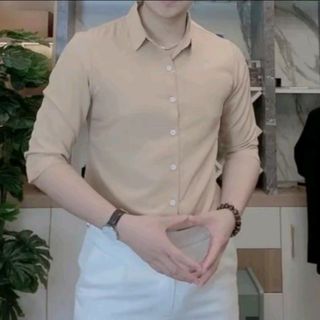 áo sơ mi nam tay dài, chất liệu lụa chéo, mềm mịn mát, co dãn nhẹ, form body