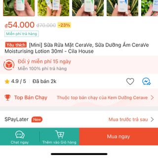 sữa rửa mặt cerave 30ml