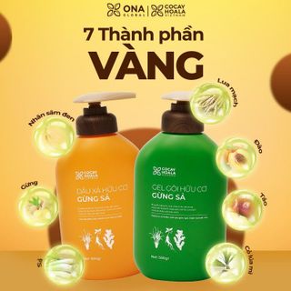 Cặp Gội Gừng Sả Hữu Cơ Cỏ Cây Hoa Lá 500ml