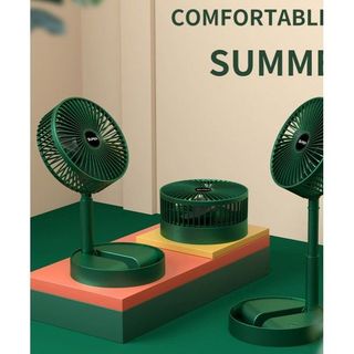 Quạt Tích Điện Gấp Gọn SUPER Cấp Độ Gió Sử Dụng Pin Sạc, Quạt Để Bàn Mini Cổng Sạc USB Tiện Dụng