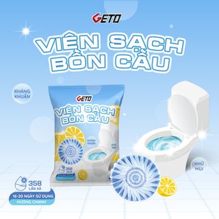 Viên sạch bồn cầu Geto sạch khuẩn tẩy sạch mảng bám khử mùi diệt vi khuẩn toilet Hương Đào