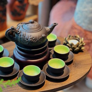 Bộ ấm trà tử sa gốm sứ Bát Tràng Duy Anh