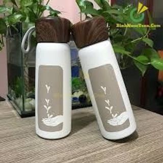 Bình Giữ Nhiệt Nắp Gỗ quai xách