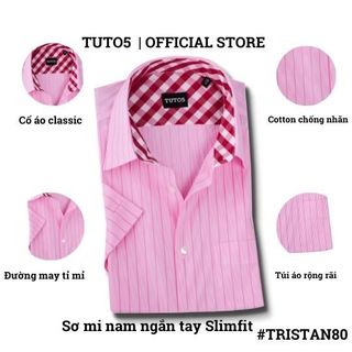 Áo sơ mi nam ngắn tay trơn TUTO5  Slimfit chống nhăn  TRISTAN80 giá sỉ