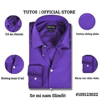 Áo sơ mi nam dài tay trơn Slim fit chống nhăn 105123022
