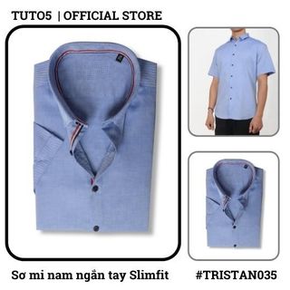 Áo sơ mi nam ngắn tay trơn TUTO5  Slimfit chống nhăn TRISTAN035 giá sỉ