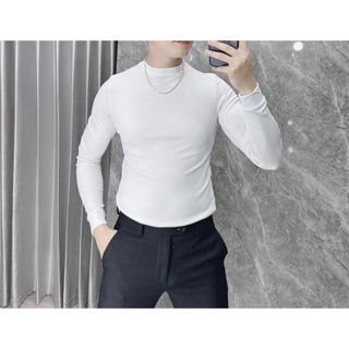 Áo Thun Tăm Dài Tay Nam TUTO5 Menswear AT07- Áo Phông Giữ Nhiệt Nam Cổ Cao Body Slim fit Tôn Dáng Cao Cấp