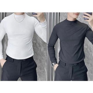 Áo Thun Tăm Dài Tay Nam TUTO5 Menswear AT07- Áo Phông Giữ Nhiệt Nam Cổ Cao Body Slim fit Tôn Dáng Cao Cấp