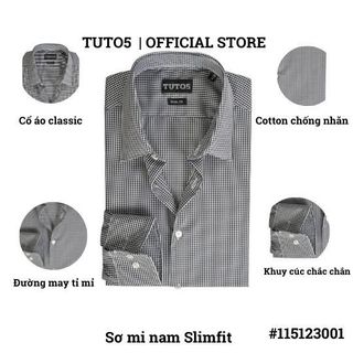 Áo sơ mi nam dài tay kẻ caro Slim fit chống nhăn 115123001