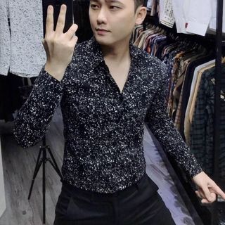 ÁO SƠ MI LỤA NAM TUTO5 MENSWEAR SMT06 - DÀI TAY HOẠT TIẾT CHẤM BI SLIM FIT SHIRT COTTON 100% CHỐNG NHĂN , LỊCH LÃM-TUTO5
