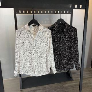 ÁO SƠ MI LỤA NAM TUTO5 MENSWEAR SMT06 - DÀI TAY HOẠT TIẾT CHẤM BI SLIM FIT SHIRT COTTON 100% CHỐNG NHĂN , LỊCH LÃM-TUTO5