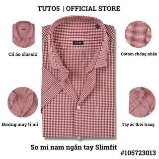 Áo sơ mi nam ngắn tay kẻ caro TUTO5  Slimfit chống nhăn 105723013 giá sỉ