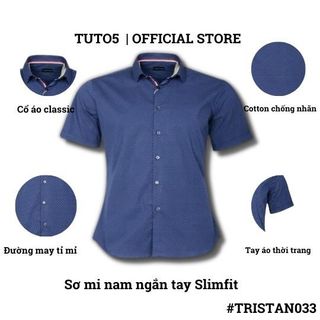 Áo sơ mi nam ngắn tay trơn TUTO5  Slimfit chống nhăn TRISTAN033 giá sỉ