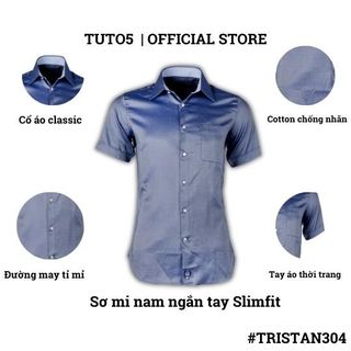 Áo sơ mi nam ngắn tay trơn TUTO5  Slimfit chống nhăn TRISTAN304 giá sỉ