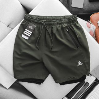 Short das xi giãn runing 2 lớp. Lớp lưới bên trong mềm thoáng mát, co giãn 4c, 2 túi khoá kéo. Phụ liệu hãng Size : m l xl 2xl /2222/8c 4 màu / ri 32c
