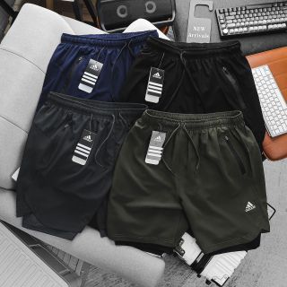 Short das xi giãn runing 2 lớp. Lớp lưới bên trong mềm thoáng mát, co giãn 4c, 2 túi khoá kéo. Phụ liệu hãng Size : m l xl 2xl /2222/8c 4 màu / ri 32c