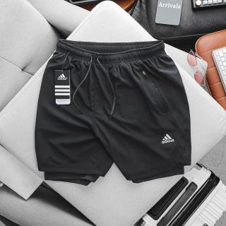 Short das xi giãn runing 2 lớp. Lớp lưới bên trong mềm thoáng mát, co giãn 4c, 2 túi khoá kéo. Phụ liệu hãng Size : m l xl 2xl /2222/8c 4 màu / ri 32c