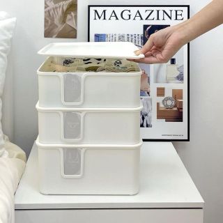 Set 3 Hộp Đựng Đồ Lót Chia Nhiều Ngăn Có Nắp Đa Năng