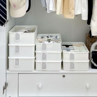 Set 3 Hộp Đựng Đồ Lót Chia Nhiều Ngăn Có Nắp Đa Năng