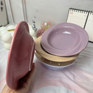 đĩa sứ phủ ceramic màu pastel