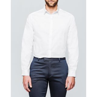 Áo sơ mi trắng nam SMT01 - sơ mi dài tay Slim fit Oxford trơn